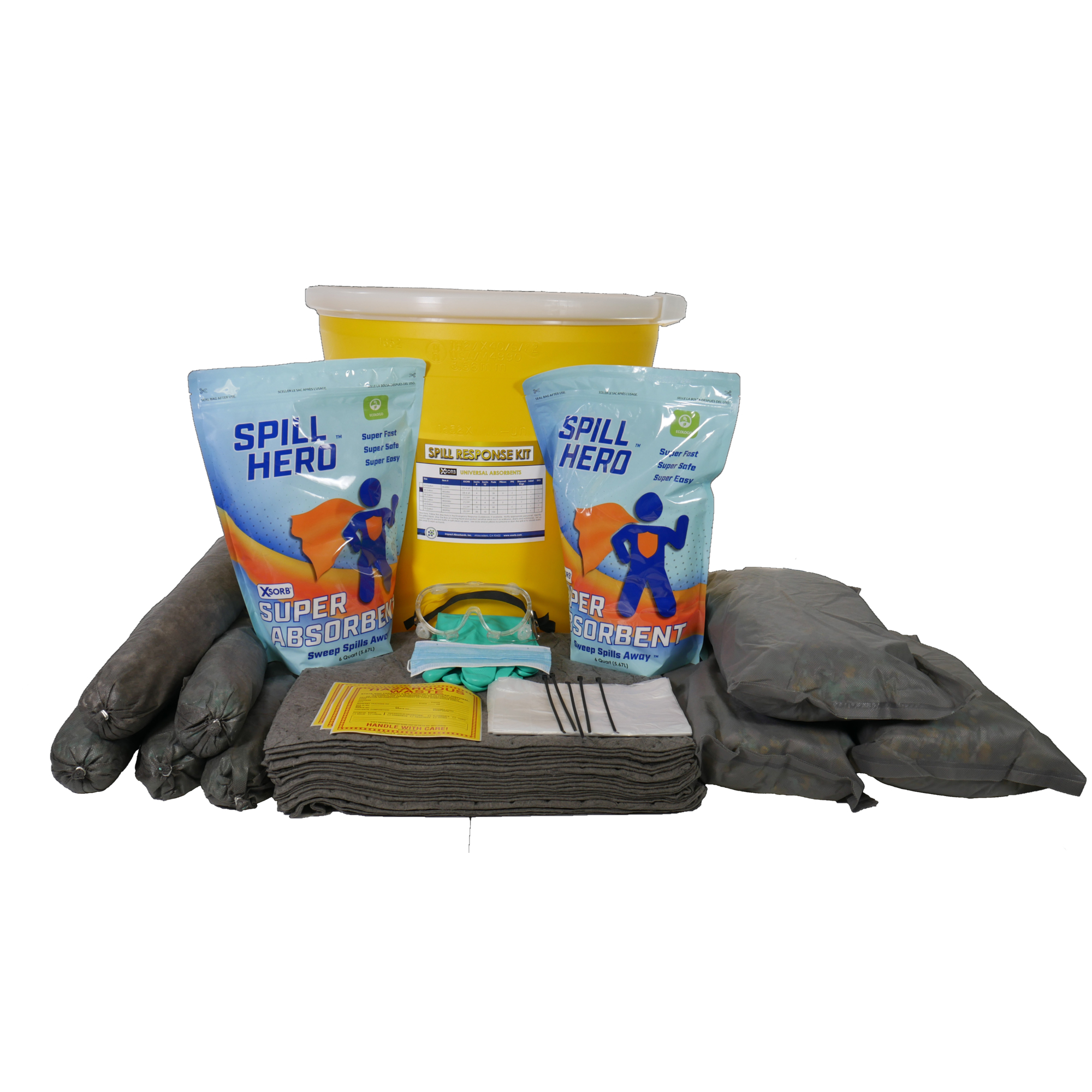 Spill Hero Universal Absorbent Spill Kit - 20 Gal. Drum, Granular, 15 Gal. Absorption, Model# XKD20U